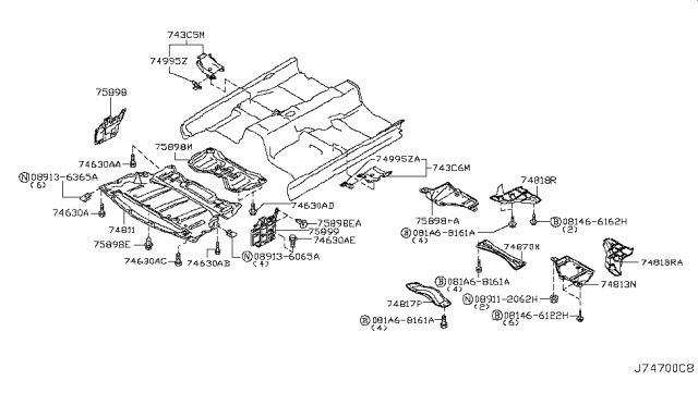 2006 Infiniti M45 Floor Fitting Diagram 3