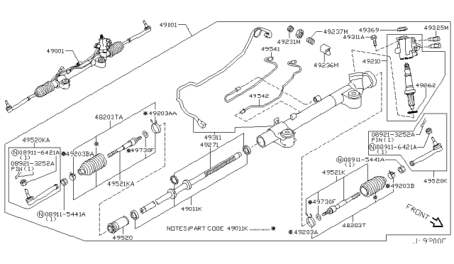 2007 Infiniti M45 Power Steering Gear Diagram 2