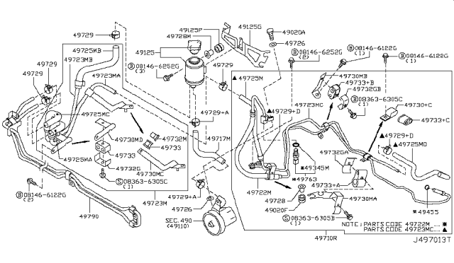 2007 Infiniti M35 Power Steering Piping Diagram 9