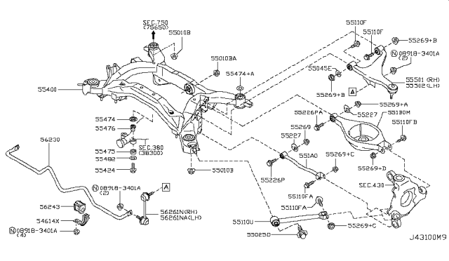 2009 Infiniti M35 Rear Suspension Diagram 8