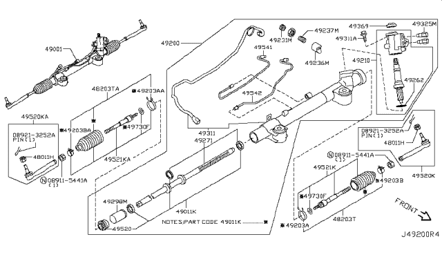 2010 Infiniti M45 Power Steering Gear Diagram 2