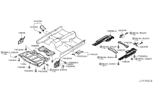2007 Infiniti M45 Floor Fitting Diagram 3