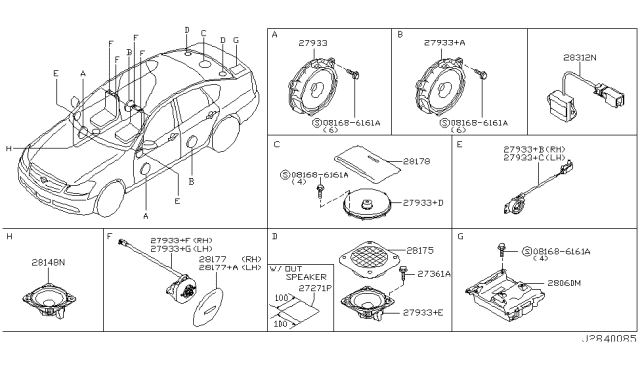 2007 Infiniti M35 Speaker Diagram 3