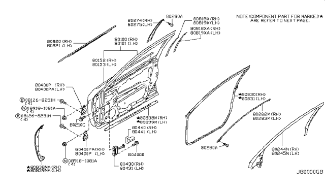 2007 Infiniti M35 Check Link Assembly-Front Door R Diagram for 80430-EG00A