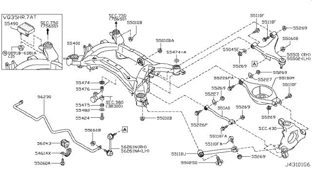 2009 Infiniti M35 Rear Suspension Diagram 4