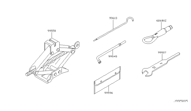 2010 Infiniti M45 Tool Kit & Maintenance Manual Diagram