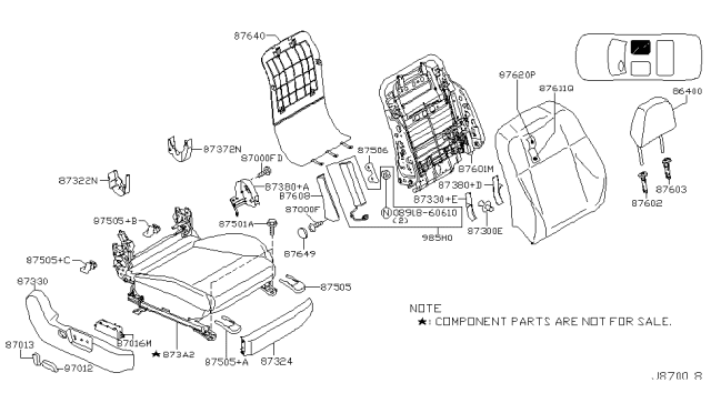 2007 Infiniti M45 Front Seat Diagram 5