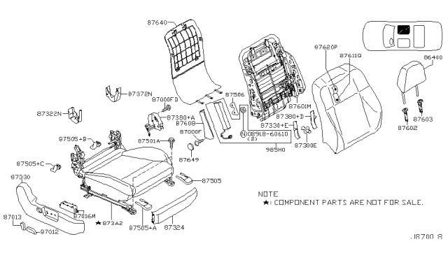 2006 Infiniti M35 Front Seat Diagram 5