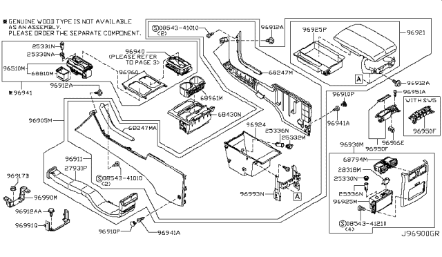 2009 Infiniti M45 Console Box Diagram 6