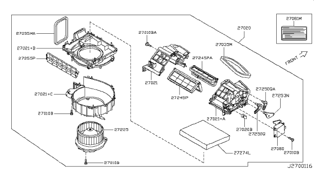 2009 Infiniti M45 Heater & Blower Unit Diagram 2