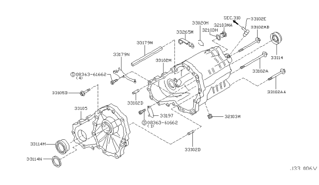 2008 Infiniti M45 Transfer Case Diagram 1