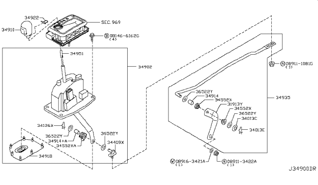 2007 Infiniti M35 Auto Transmission Control Device Diagram 4