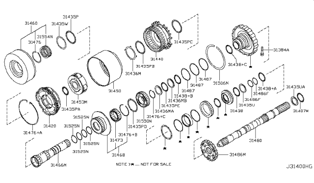 2009 Infiniti M35 Governor,Power Train & Planetary Gear Diagram 4