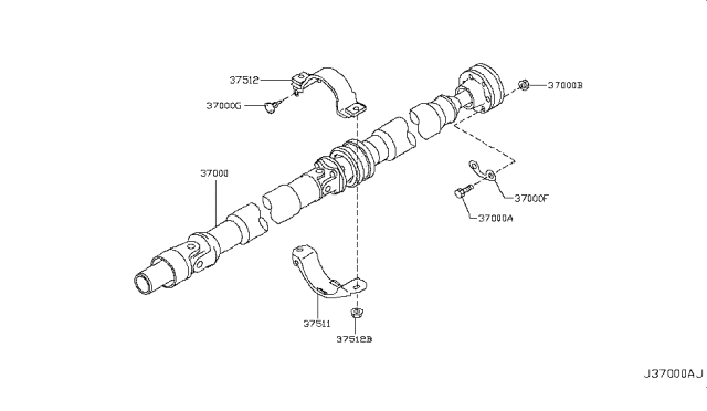 2009 Infiniti M45 Propeller Shaft Diagram 6