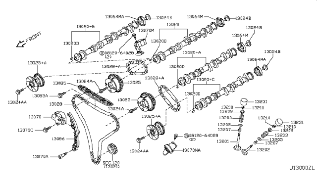 2008 Infiniti M45 Camshaft & Valve Mechanism Diagram 4