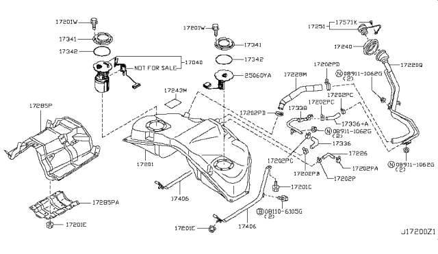 2008 Infiniti M45 Fuel Tank Diagram 3