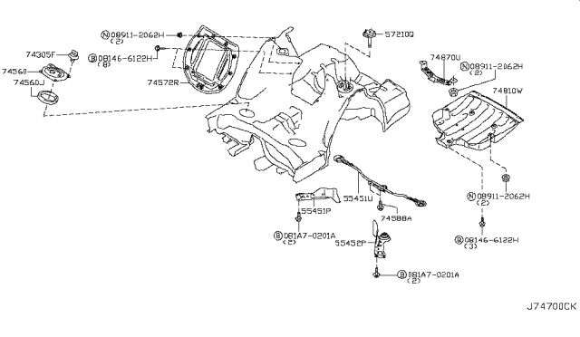 2006 Infiniti M45 Floor Fitting Diagram 5