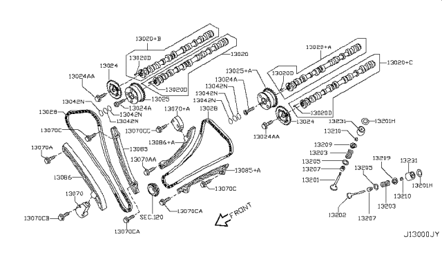 2008 Infiniti M35 Camshaft & Valve Mechanism Diagram 1