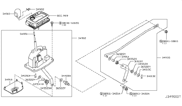 2007 Infiniti M45 Auto Transmission Control Device Diagram 2