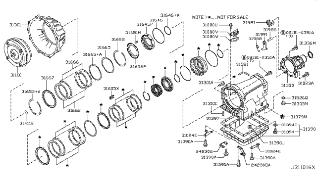 2007 Infiniti M45 Torque Converter,Housing & Case Diagram 2