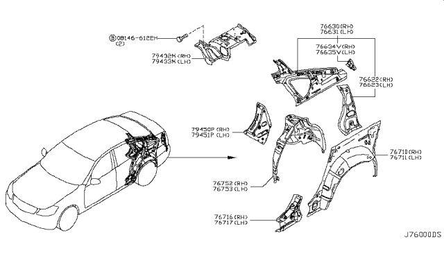 2006 Infiniti M35 Body Side Panel Diagram 3