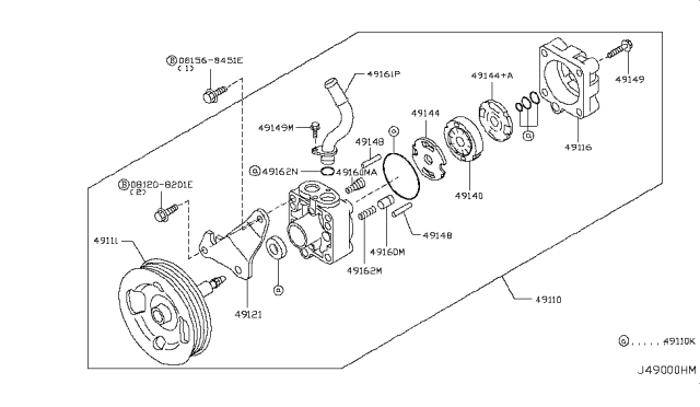 2010 Infiniti M35 Power Steering Pump Diagram 1