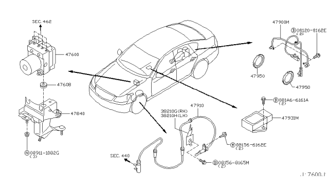 2008 Infiniti M45 Anti Skid Control Diagram 1