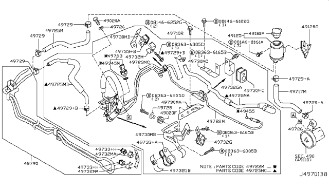 2008 Infiniti M35 Power Steering Piping Diagram 4