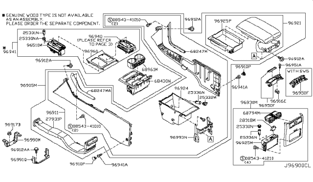 2007 Infiniti M45 Console Box Diagram 7