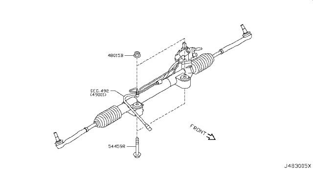 2009 Infiniti M35 Steering Gear Mounting Diagram 1