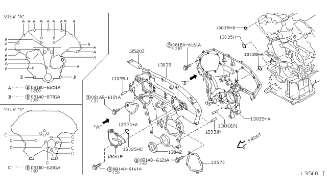 2007 Infiniti M45 Front Cover,Vacuum Pump & Fitting Diagram 3