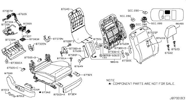 2007 Infiniti M35 Front Seat Diagram 14