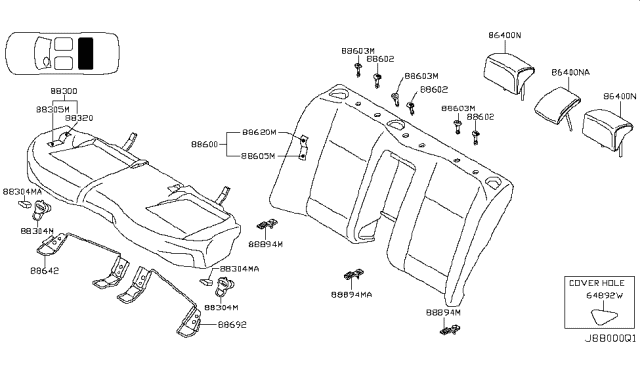 2007 Infiniti M45 Rear Seat Diagram 7