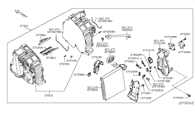 2008 Infiniti M35 Lever-Air Mix Door Diagram for 27156-EG000