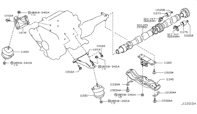 2007 Infiniti M35 Plate - Heat Shield Diagram for 11384-EH00A