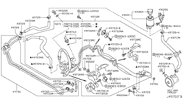 2010 Infiniti M45 Power Steering Piping Diagram 2