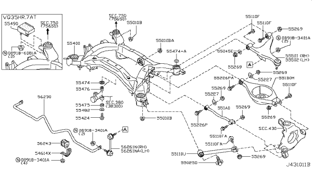 2008 Infiniti M35 Rear Suspension Diagram 2