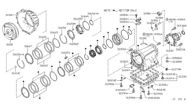 2007 Infiniti M45 Torque Converter,Housing & Case Diagram 3