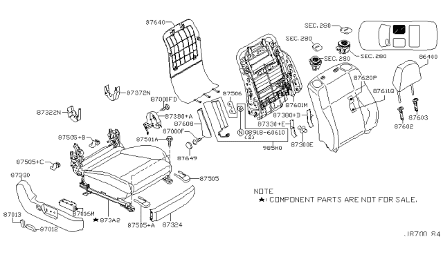 2007 Infiniti M35 Front Seat Diagram 16