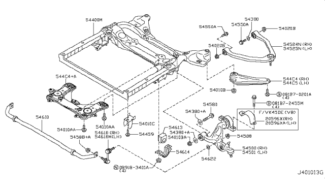 2010 Infiniti M35 Bush-Stabilizer Diagram for 54613-EG106