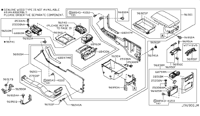 2010 Infiniti M45 Console Box Diagram 3