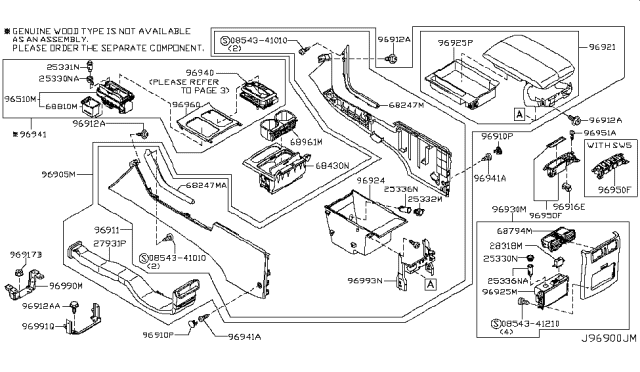 2009 Infiniti M35 Console Box Diagram 5