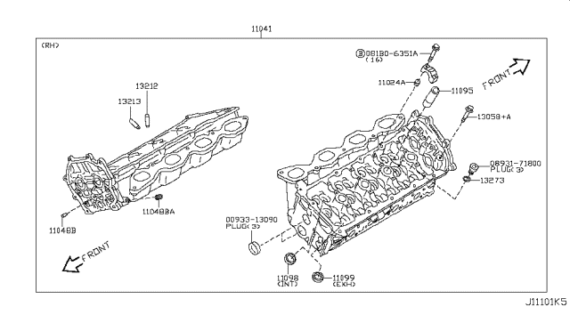 2008 Infiniti M45 Cylinder Head & Rocker Cover Diagram 8