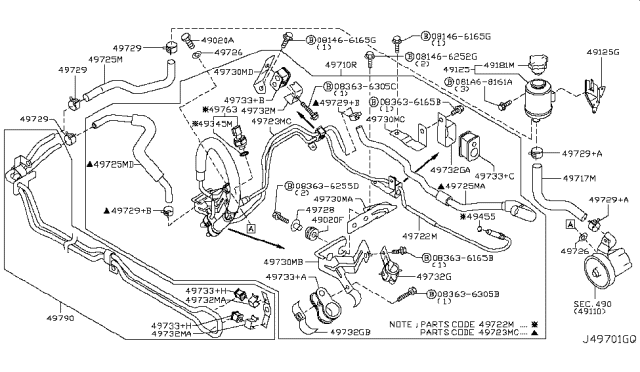 2009 Infiniti M35 Power Steering Piping Diagram 3