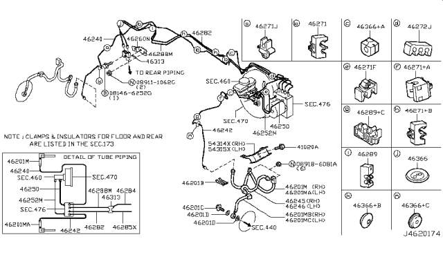 2007 Infiniti M45 Brake Piping & Control Diagram 2