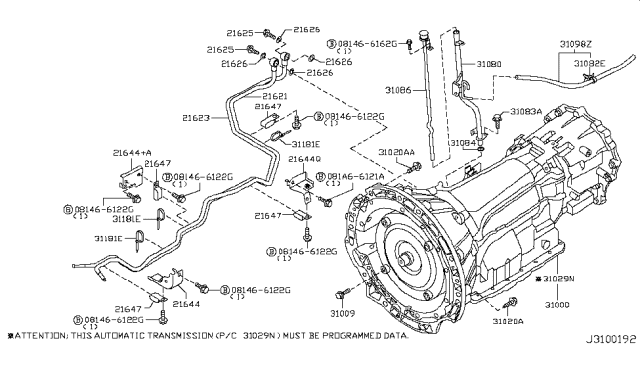 2008 Infiniti M45 Auto Transmission,Transaxle & Fitting Diagram 6