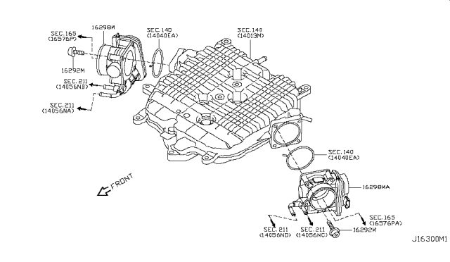 2008 Infiniti M45 Bolt-Chamber Diagram for 16122-5Y60A