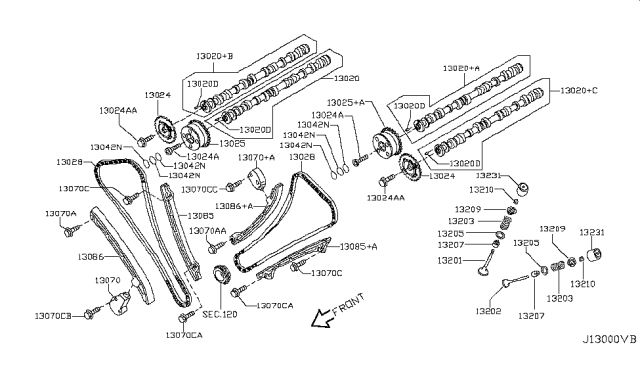 2010 Infiniti M35 Camshaft & Valve Mechanism Diagram 1