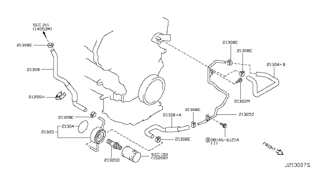 2007 Infiniti M45 Oil Cooler Diagram 2