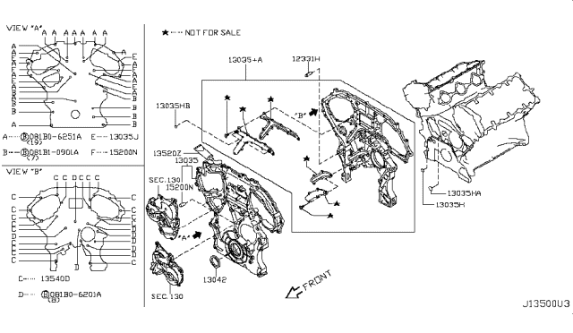 2008 Infiniti M45 Front Cover,Vacuum Pump & Fitting Diagram 4